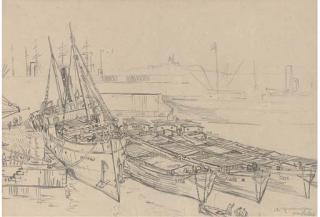 Sir David Muirhead Bone - Marseilles