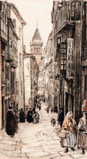 Sir David Muirhead Bone - Street in Seville