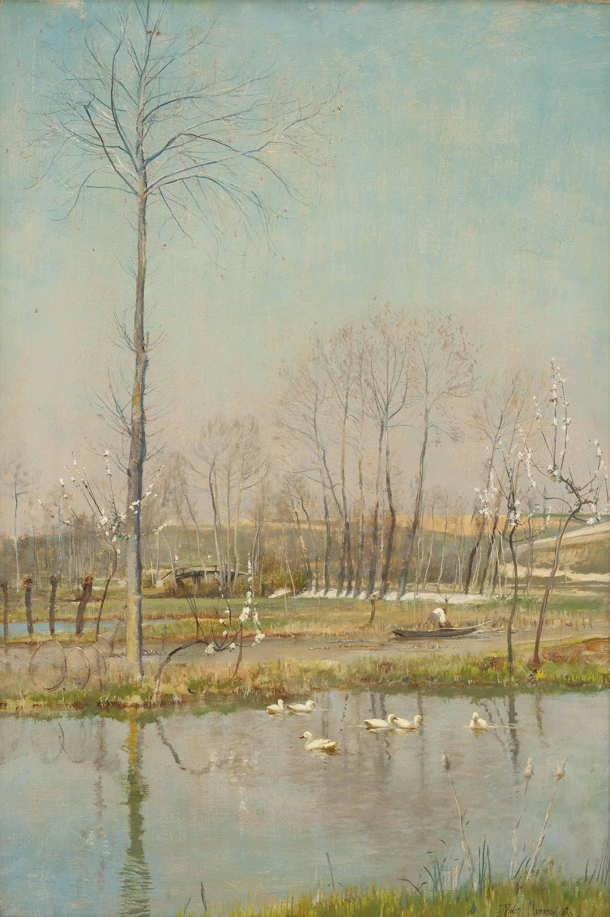 Sir David Murray, R.A., H.R.S.A., R.S.W., R.I. - French river landscape