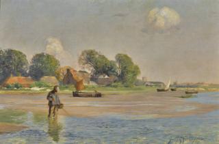 Sir David Murray R.A., H.R.S.A., R.S.W. - Shrimping