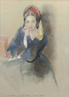 Sir David Wilkie, R.A. - Portrait of A Lady, Three-Quarter-Length, In A Turban