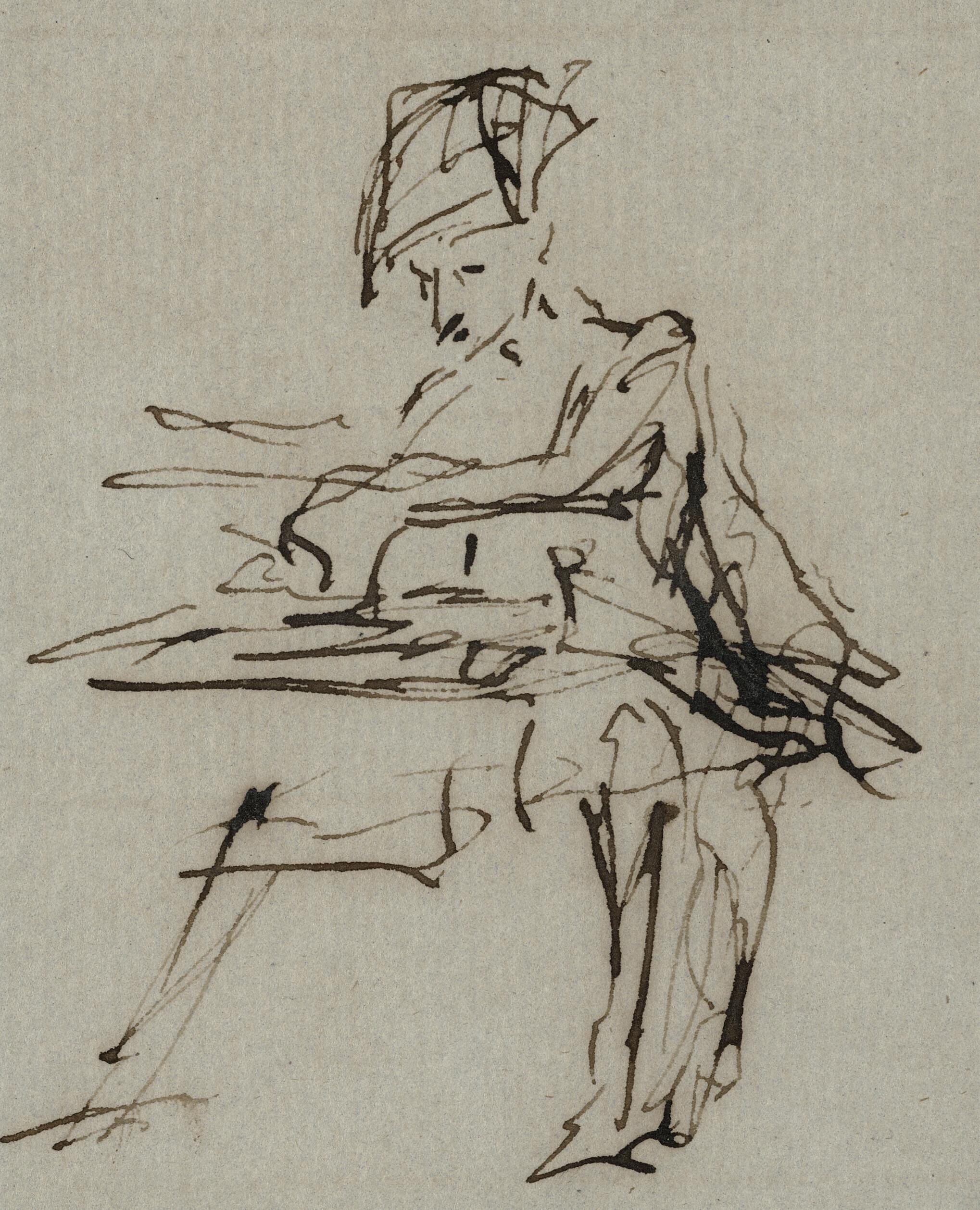 Sir David Wilkie, R.A. - Two studies for Nelson sealing the Copenhagen Letter; and John Knox Preaching