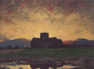 Sir David Young Cameron, R.A., R.S.A., R.S.W., R.A - Sunset, Iona