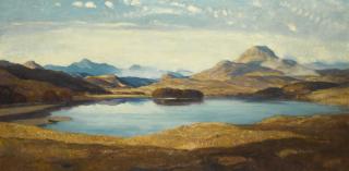 Sir David Young Cameron, R.A., R.S.A., R.W.S. - The Eternal Hills, Loch Tarff