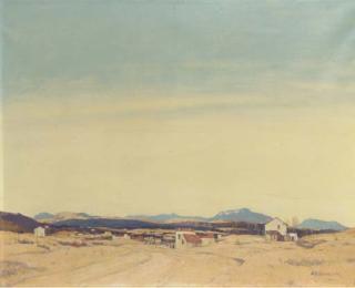 Sir David Young Cameron, R.S.A., R.S.W., R.A. - The distant hills