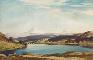 Sir David Young Cameron, R.S.A., R.S.W., R.A. - The snow-covered hills, Loch Goil