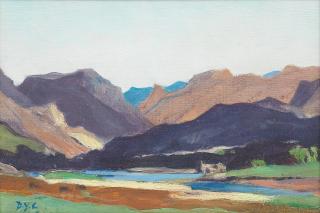 Sir David Young Cameron RA RSA RWS RSW RE - A Highland Landscape