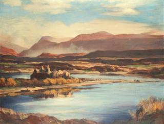 Sir David Young Cameron RA RSA RWS RSW RE - Kilchurn Castle, Loch Awe
