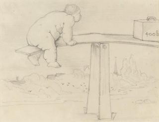 Sir Edward Coley Burne-Jones, Bt., A.R.A., R.W.S. - A Large Child On A See-Saw