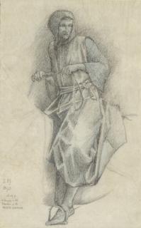 Sir Edward Coley Burne-Jones, Bt., A.R.A., R.W.S. - A study for Sir Ewain in the Holy Grail Tapestries