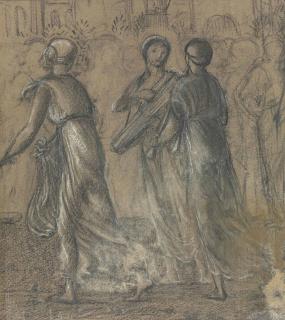 Sir Edward Coley Burne-Jones, Bt., A.R.A., R.W.S. - A Study For \'St George And The Dragon: The Return Of The Princess\'