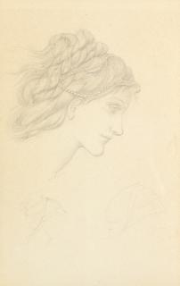 Sir Edward Coley Burne-Jones, Bt., A.R.A., R.W.S. - Braided Hair, Study For The Wheel Of Fortune