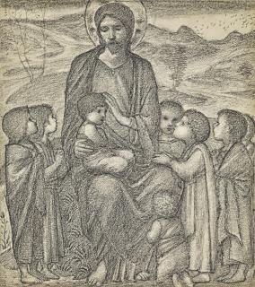 Sir Edward Coley Burne-Jones, Bt., A.R.A., R.W.S. - Christ Blessing Children