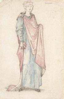 Sir Edward Coley Burne-Jones, Bt, A.R.A., R.W.S. - Costume design for Morgan le Fay in J.Comyns Carr\'s play \'King Arthur\'