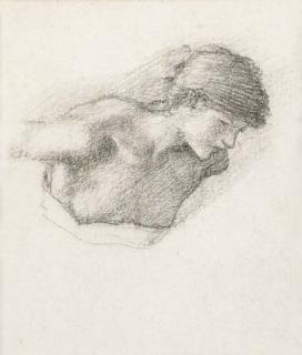 Sir Edward Coley Burne-Jones, Bt., A.R.A., R.W.S. - Figure study for \'Love\'s Wayfaring\' or \'The Car of Love\'