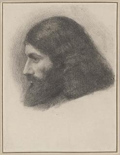 Sir Edward Coley Burne-Jones, Bt., A.R.A., R.W.S. - Head study of an Armenian monk, in profile to the left