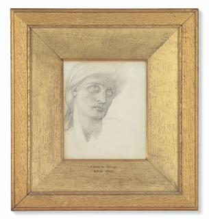 Sir Edward Coley Burne-Jones, Bt., A.R.A., R.W.S. - Heady Study Of Love For \'The Triumph Of Love Over Oblivion\'