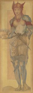 Sir Edward Coley Burne-Jones, Bt., A.R.A., R.W.S. - Justitia, for a stained-glass window at St Paul\'s Cathedral, Calcutta