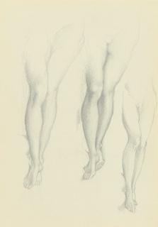 Sir Edward Coley Burne-Jones, Bt., A.R.A., R.W.S. - Studies of the sailor\'s legs for \'The Depths of The Sea\', 1886-88