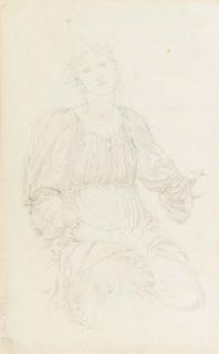 Sir Edward Coley Burne-Jones, Bt., A.R.A., R.W.S. - Study for \'The Wood Nymph\'