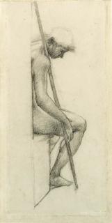 Sir Edward Coley Burne-Jones, Bt., A.R.A., R.W.S. - Study From The Nude For A Sleeping Guard In \'The Council Chamber\' In The Briar Rose Series