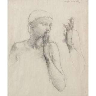Sir Edward Coley Burne-Jones, Bt., A.R.A., R.W.S. - Study Of A Figure With Raised Hand