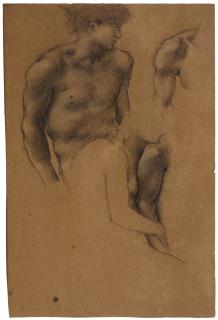Sir Edward Coley Burne-Jones, Bt., A.R.A., R.W.S - Study Of A Male Nude And Two Studies Of Arms For \