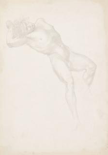 Sir Edward Coley Burne-Jones, Bt.,  A.R.A., R.W.S. - Study of a Slave for The Wheel of Fortune