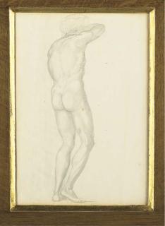 Sir Edward Coley Burne-Jones, Bt., A.R.A., R.W.S - Study of a standing male nude for \'Souls of the Styx\'