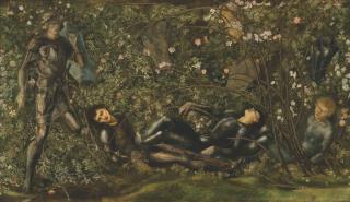 Sir Edward Coley Burne-Jones, Bt., A.R.A., R.W.S. - The Prince entering the Briar Wood