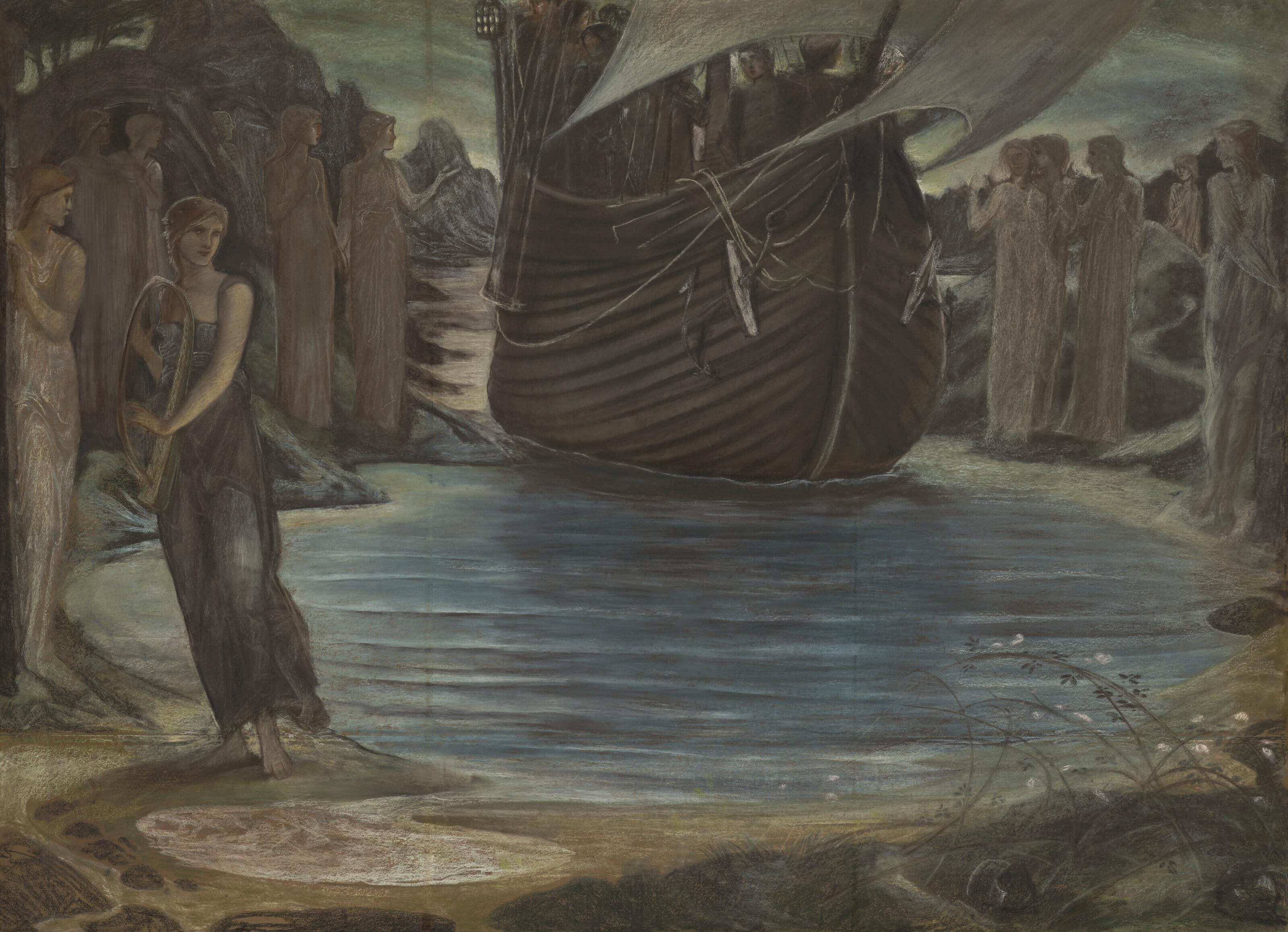 Sir Edward Coley Burne-Jones, Bt., A.R.A., R.W.S. - The Sirens (Composition Study)