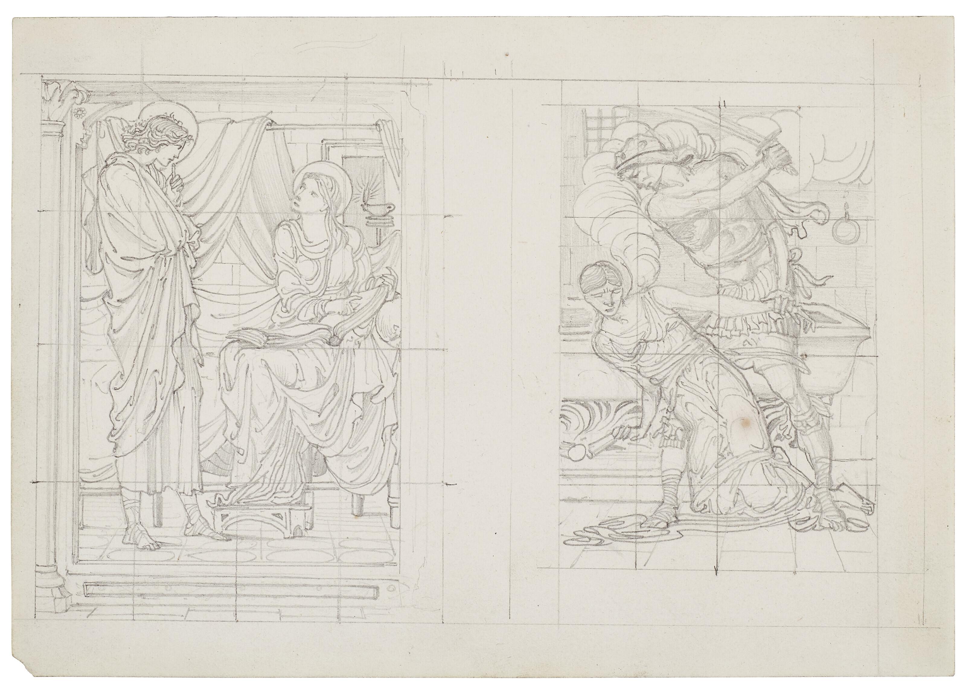 Sir Edward Coley Burne-Jones, Bt., A.R.A., R.W.S. - Two scenes from the life of St. Cecilia