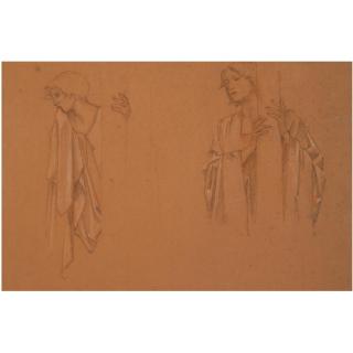 Sir Edward Coley Burne-Jones, Bt., A.R.A., R.W.S. - Two Studies For The Last Sleep Of Arthur In Avalon