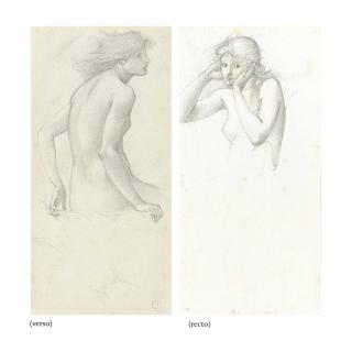 Sir Edward Coley Burne-Jones, Bt., A.R.A., R.W.S. - Two Studies Of Hill Fairies For \'The Sleep Of King Arthur In Avalon\' (Recto And Verso)
