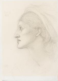 Sir Edward Coley Burne-Jones, Bt., ARA, RWS - Head Study Of Margaret Drummond