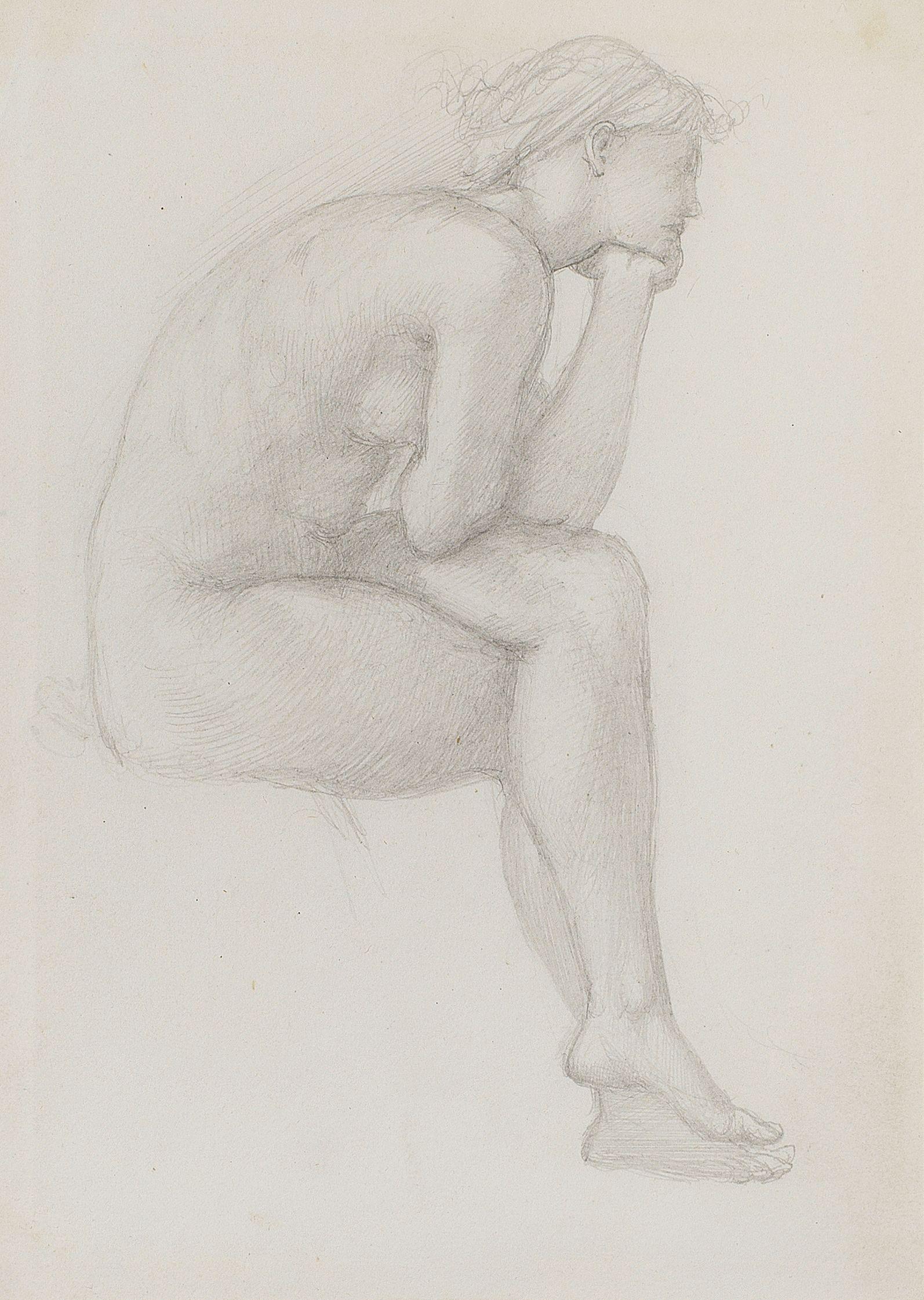Sir Edward Coley Burne-Jones, Bt., ARA, RWS - Study of Venus for Venus Discordia