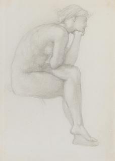 Sir Edward Coley Burne-Jones, Bt., ARA, RWS - Study of Venus for Venus Discordia