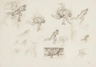 Sir Edward John Poynter, Bt., P.R.A, R.W.S. - Preliminary figure sketches for \'Atlanta\'s Race\'