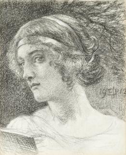 Sir Edward John Poynter, Bt., P.R.A., R.W.S. - Study Of A Woman\'S Head