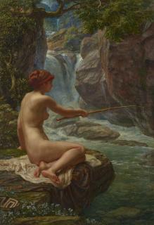 Sir Edward John Poynter, P.R.A., R.W.S. - Fishing, the nymph of the stream