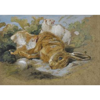 Sir Edwin Henry Landseer, R.A. - A Ferret And A Dead Hare