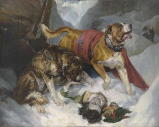 Sir Edwin Henry Landseer, R.A. - Alpine Mastiffs Reanimating A Distressed Traveller