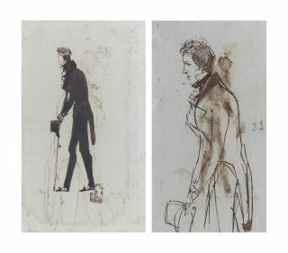 Sir Edwin Henry Landseer, R.A. - Gilbert Stuart Newton, R.A. (1794-1835), Full-Length In A Frock Coat, A Double Sided Sheet Of Studies; And A Study Of Johnny Purves (D. 1867) Of Purves Hall, Berwickshire