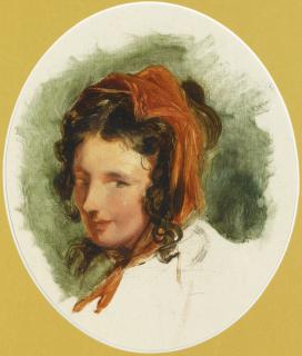 Sir Edwin Henry Landseer, R.A. - Head Study Of A Girl, Possibly Lady Louisa Russell (1812-1905)