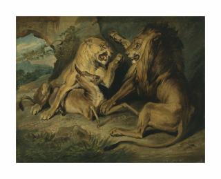 Sir Edwin Henry Landseer, R.A. - Lions at a Kill