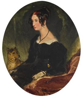 Sir Edwin Henry Landseer, R.A. - Portrait Of A Lady With A Dog, Probably Lady Louisa Jane Hamilton, Duchess Of Abercorn (1812-1905)