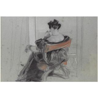 Sir Edwin Henry Landseer, R.A. - Portrait Of Georgiana, Duchess Of Bedford (1781-1853), Looking Out Of A Window