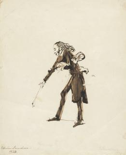 Sir Edwin Henry Landseer, R.A. - Portrait study of Niccolò Paganini, full-length in profile