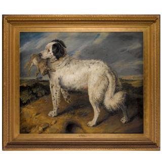 Sir Edwin Henry Landseer, R.A. - The Champion; Venus, A Landseer Newfoundland With A Rabbit 