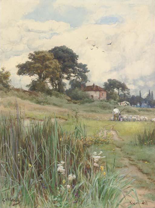 Sir Ernest Albert Waterlow, R.A., P.R.W.S. - Bringing Home The Flock, Knowle Hill, Berkshire